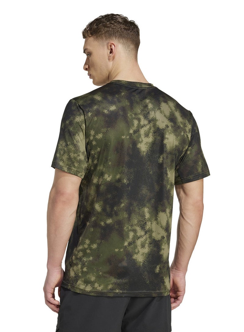 Adidas Training Essential Seasonal All Over Printed T-Shirt - Image 2